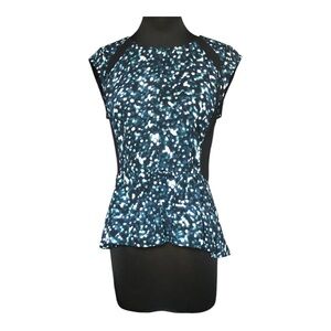 Rebecca Taylor Black and Blue Speckled Blouse Size 10